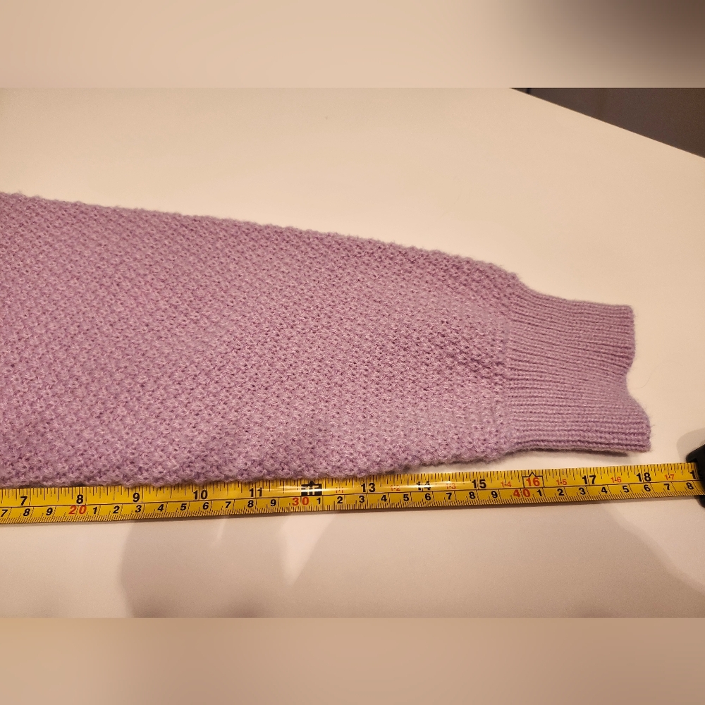 Lavender Textured Knit Sweater | Cozy Spring Pastel | XXL | Relaxed Fit - Picture 7 of 8